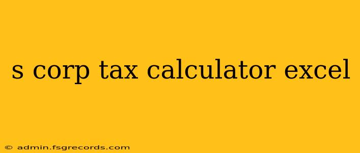 s corp tax calculator excel