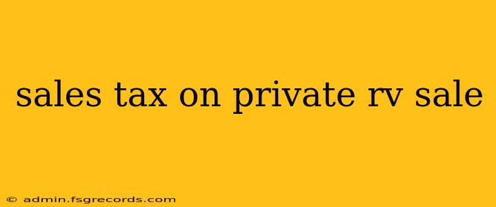 sales tax on private rv sale