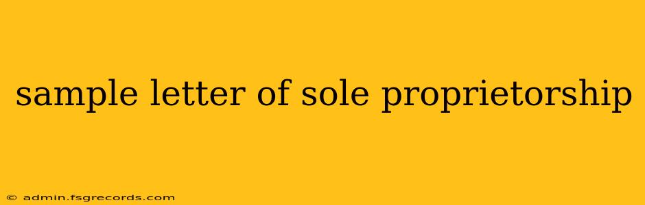 sample letter of sole proprietorship