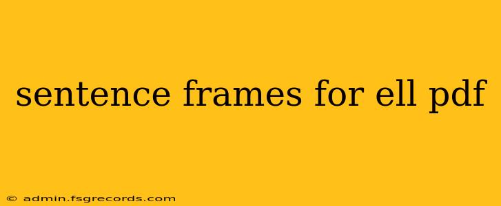 sentence frames for ell pdf