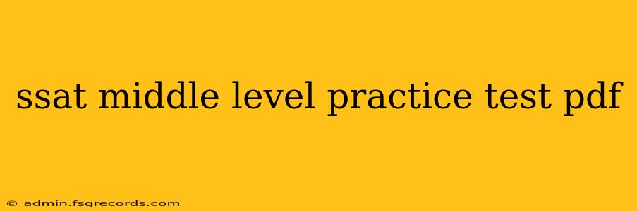 ssat middle level practice test pdf