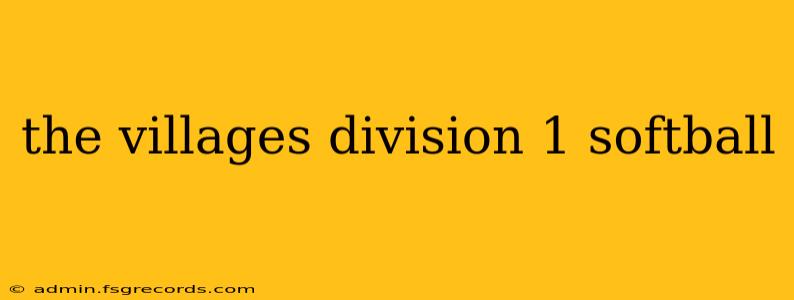 the villages division 1 softball