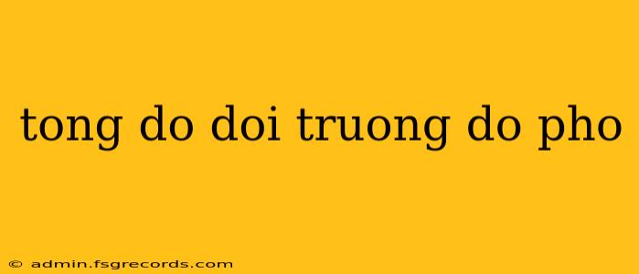 tong do doi truong do pho