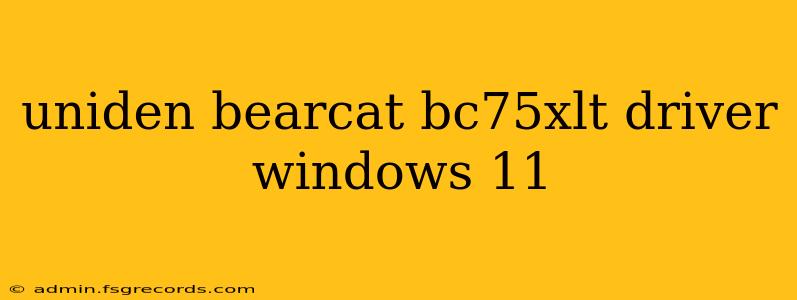 uniden bearcat bc75xlt driver windows 11