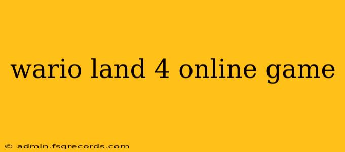 wario land 4 online game