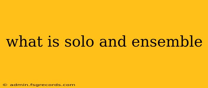 what is solo and ensemble