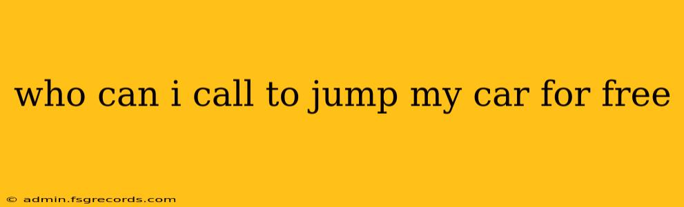 who can i call to jump my car for free