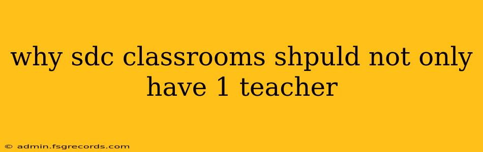 why sdc classrooms shpuld not only have 1 teacher